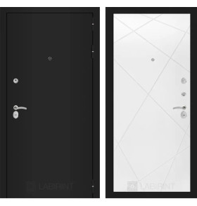 Входная дверь CLASSIC шагрень черная 24 - Белый софт