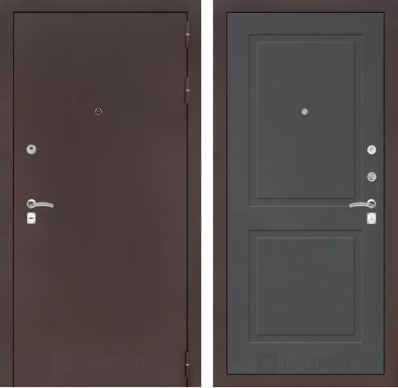 Входная дверь CLASSIC антик медный 11 - Графит софт | Металл с практичным покрытием 