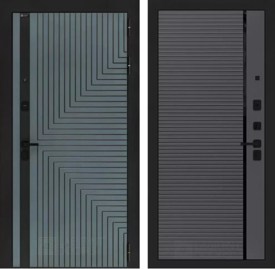 Входная дверь CREDOR 22 - Графит софт, черная вставка | Фрезерованная МДФ панель 10 мм, цвет 