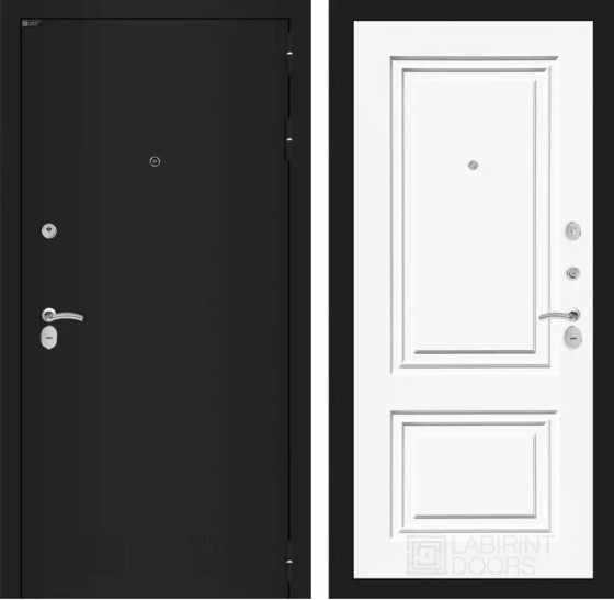 Входная дверь CLASSIC шагрень черная 26 - Эмаль RAL 9003 | Металл с практичным покрытием 