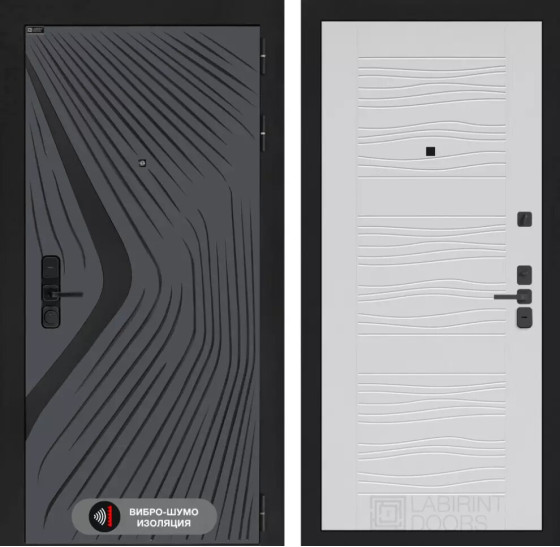 Входная дверь LEOLAB 06 - Белое дерево | Фрезерованная МДФ панель 10 мм, цвет 