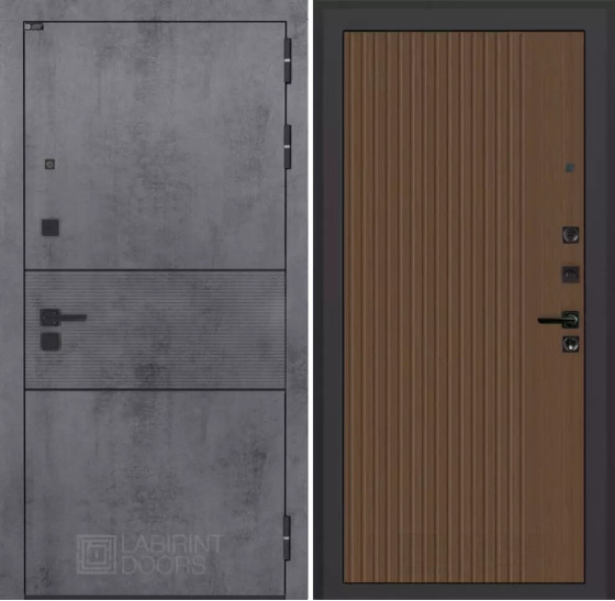 Входная дверь INFINITY 29 - Дуб кантри темный | Современная MDF панель 10 мм с наличником, цвет 