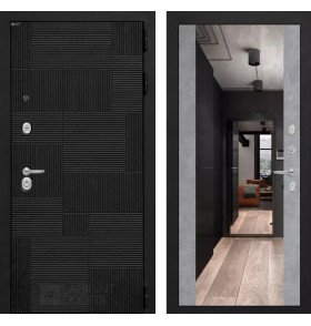 Входная дверь PAZL с зеркалом Максимум - Бетон светлый