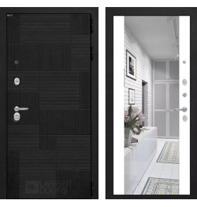 Входная дверь PAZL с зеркалом Максимум - Белый софт