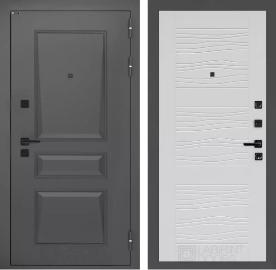 Входная дверь Орлеан 06 - Белое дерево | Металлическая отделка методом давления на полотне