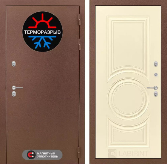 Входная дверь Термо Магнит 23 - Шампань софт | Металл с 2-х слойным покрытием. 1 слой - цинкосодержащий грунт, 2 слой - покраска 