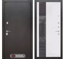 Входная дверь SILVER с Зеркалом 32 тонированным - Белый рельеф софт