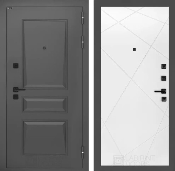 Входная дверь Орлеан 24 - Белый софт | Металлическая отделка методом давления на полотне