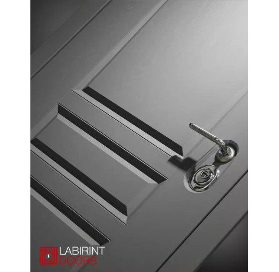 Входная дверь Платинум 02 - Сандал белый, стекло черное | Декоративная MDF панель 16 мм с наличником, цвет 