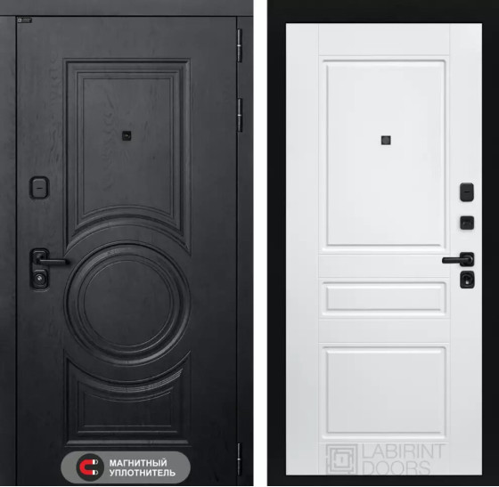 Входная дверь GRAND 03 - Белый софт | Стильная декоративная MDF панель 16 мм с наличником, цвет 