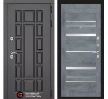 Входная дверь Нью-Йорк 20 - Бетон темный, зеркальные вставки