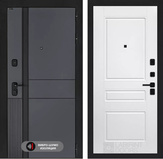 Входная дверь EVOLAB 03 - Белый софт | Фрезерованная МДФ панель 10 мм, цвет 