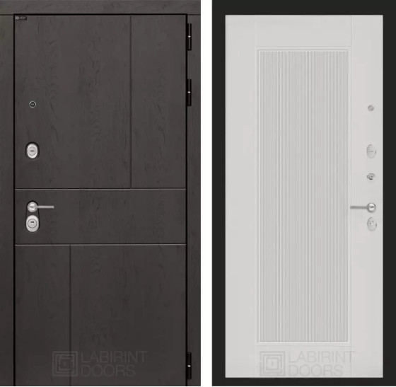 Входная дверь URBAN 30 - Белый рельеф софт | Стильная декоративная MDF панель 10 мм с наличником, цвет 