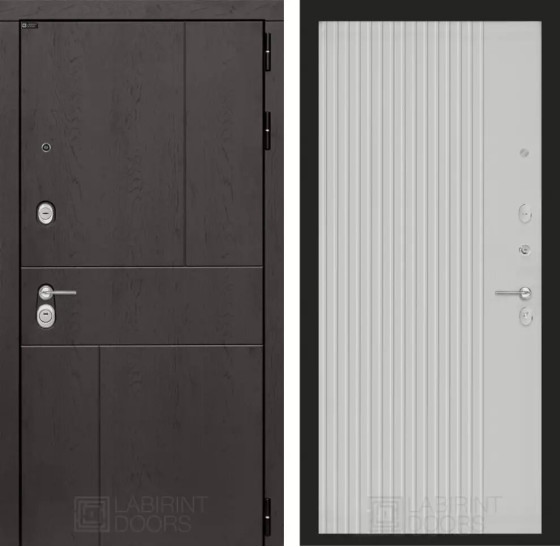 Входная дверь URBAN 29 - Белый рельеф софт | Стильная декоративная MDF панель 10 мм с наличником, цвет 