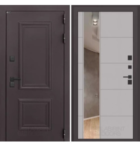 Входная дверь Полярис лайт с Зеркалом 19 - Грей софт