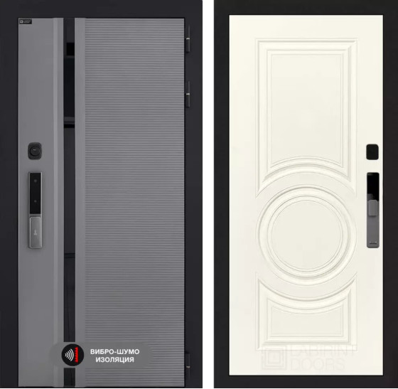 Входная дверь Пиано Смарт 2.0 панель 23 - Ванилла веллюто | Фрезерованная МДФ панель 10 мм, цвет 