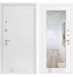 Входная дверь Трендо с Зеркалом 18 - Белое дерево