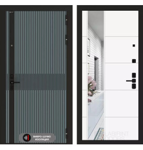 Входная дверь ISSIDA с зеркалом 19 - Белый софт