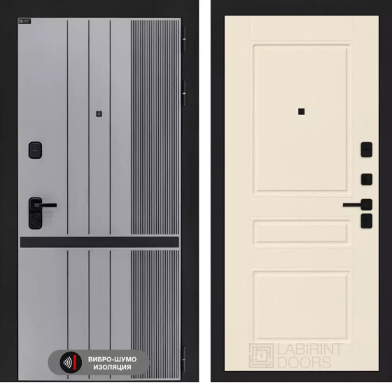 Входная дверь SKYLAB 03 - Крем софт | Фрезерованная МДФ панель 10 мм, цвет 