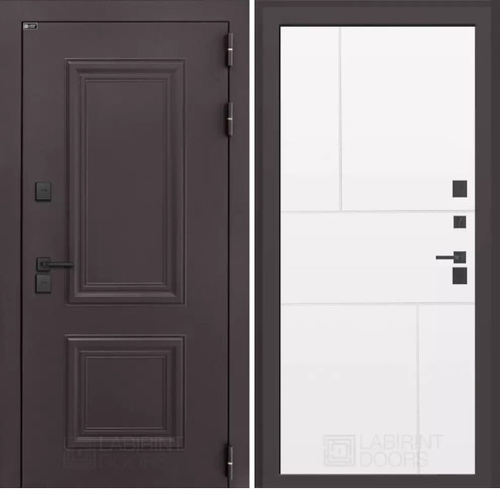 Входная дверь Полярис лайт 21 - Белый софт | Металлическая отделка методом давления на полотне, 960х2050 мм (внешний 1130х2130 мм), 880х2050 мм (внешний 1050х2130 мм)