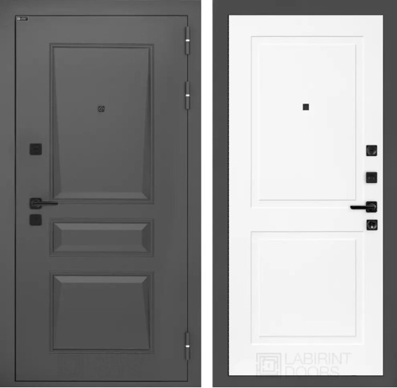 Входная дверь Орлеан 11 - Белый софт | Металлическая отделка методом давления на полотне