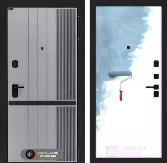 Входная дверь SKYLAB 28 - Грунт под покраску | Фрезерованная МДФ панель 10 мм, цвет 