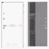 Входная дверь Лайн WHITE с Зеркалом 32 тонированным - Серый рельеф софт | Металл с покрытием 