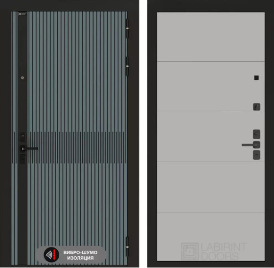 Входная дверь ISSIDA 13 - Грей софт | Фрезерованная МДФ панель 10 мм, цвет 