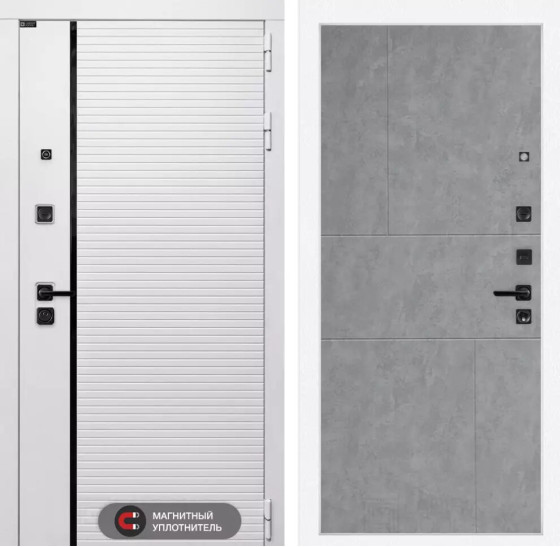 Входная дверь ROYAL 21 - Бетон светлый | Современная MDF панель 10 мм с наличником, цвет 