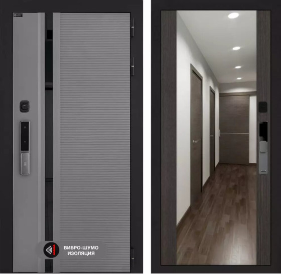 Входная дверь Пиано Смарт 2.0 с зеркалом Максимум - Венге | Фрезерованная МДФ панель 10 мм, цвет 