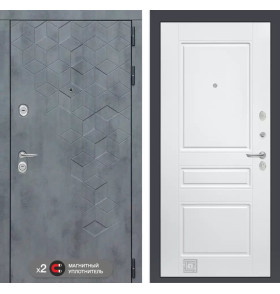 Входная дверь Бетон 03 - Белый софт