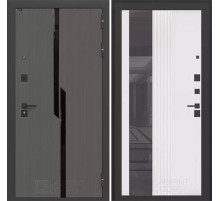 Входная дверь CARBON с Зеркалом 32 тонированным - Белый рельеф софт