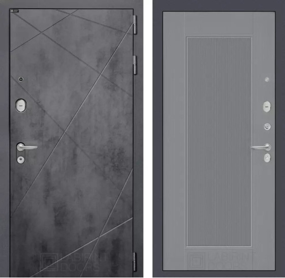 Входная дверь LOFT 30 - Серый рельеф софт | Фрезерованная декоративная MDF панель 10 мм, цвет 