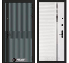 Входная дверь ISSIDA 31 - Белый софт, зеркальная вставка с тонировкой