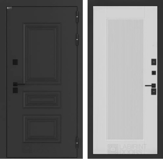 Входная дверь Аляска Лайт 30 - Белый рельеф софт | Металлическая отделка методом давления на полотне