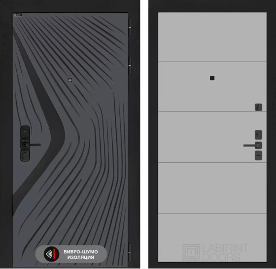 Входная дверь LEOLAB 13 - Грей софт | Фрезерованная МДФ панель 10 мм, цвет 