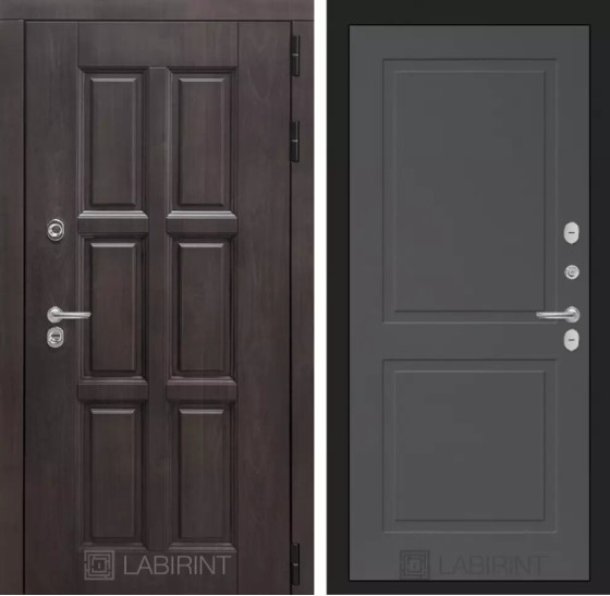 Входная дверь Лондон 11 - Графит софт | Влагостойкая MDF панель 16 мм с наличниками, цвет Винорит 