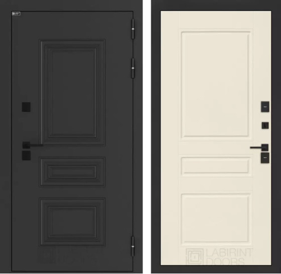 Входная дверь Аляска Лайт 03 - Крем софт | Металлическая отделка методом давления на полотне