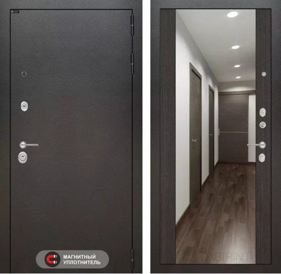 Входная дверь SILVER с Зеркалом Максимум - Венге | Металл с покрытием 