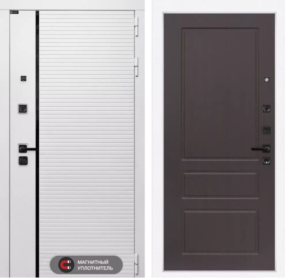 Входная дверь ROYAL 03 - Орех премиум | Современная MDF панель 10 мм с наличником, цвет 