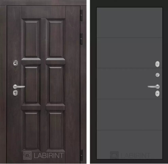 Входная дверь Лондон 13 - Графит софт | Влагостойкая MDF панель 16 мм с наличниками, цвет Винорит 