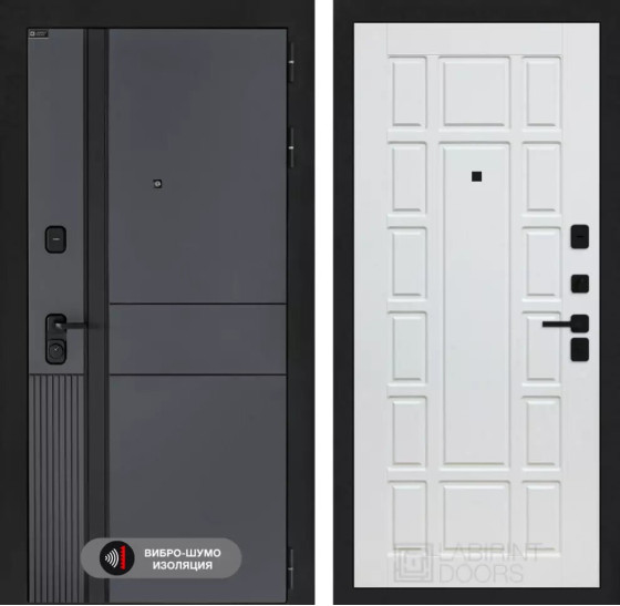 Входная дверь EVOLAB 12 - Белое дерево | Фрезерованная МДФ панель 10 мм, цвет 