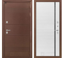 Входная дверь Термо Лайт 22 - Белый софт, черный молдинг