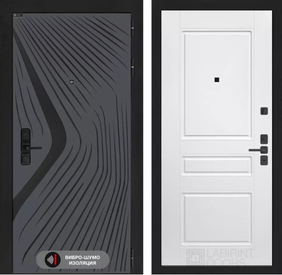 Входная дверь LEOLAB 03 - Белый софт | Фрезерованная МДФ панель 10 мм, цвет 