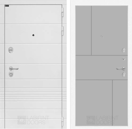 Входная дверь Трендо 21 - Грей софт | Декоративная MDF панель 10 мм с фрезерованным наличником, цвет 