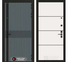 Входная дверь ISSIDA 25 - Белый софт, черный молдинг