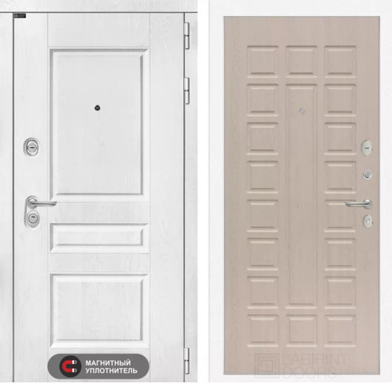 Входная дверь VERSAL 04 - Беленый дуб | Классическая MDF панель 16 мм с наличником, цвет 