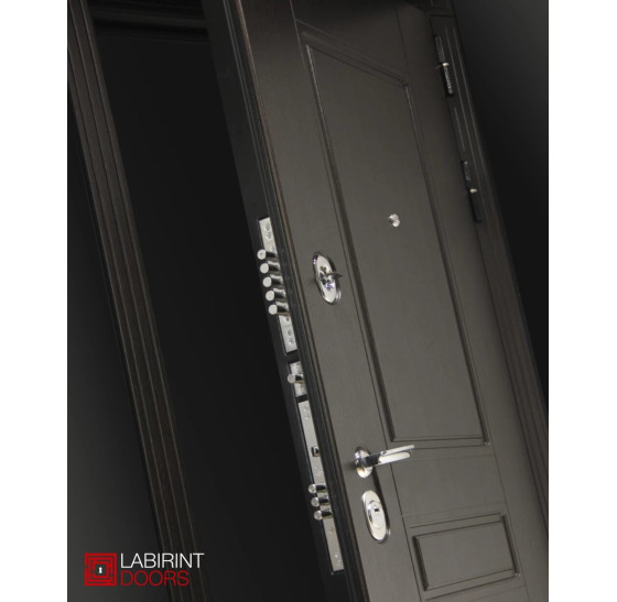 Входная дверь Мегаполис 12 - Беленый дуб | Декоративная MDF панель 10 мм с фрезерованным наличником, цвет 