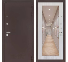 Входная дверь CLASSIC антик медный с Зеркалом 18 - Сандал белый