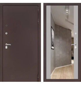 Входная дверь CLASSIC антик медный с Зеркалом Максимум - Софт Грей